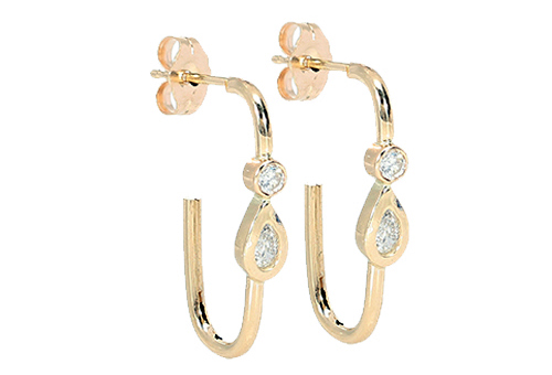 14kt gold stud earrings with diamonds, Jacquie Aiche